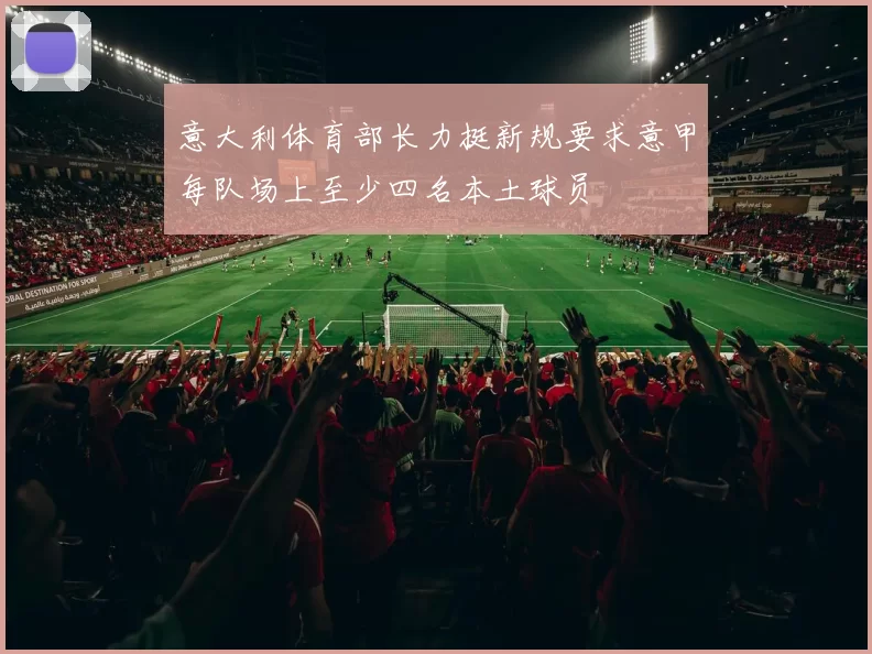意大利体育部长力挺新规要求意甲每队场上至少四名本土球员